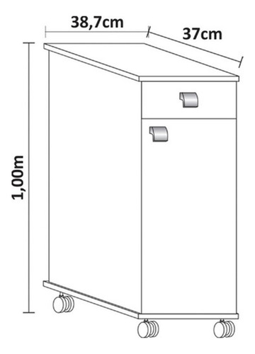 Imagem 3 de 3 de Balcão Multiuso 1 Porta 1 Gaveta Bianca - Branco