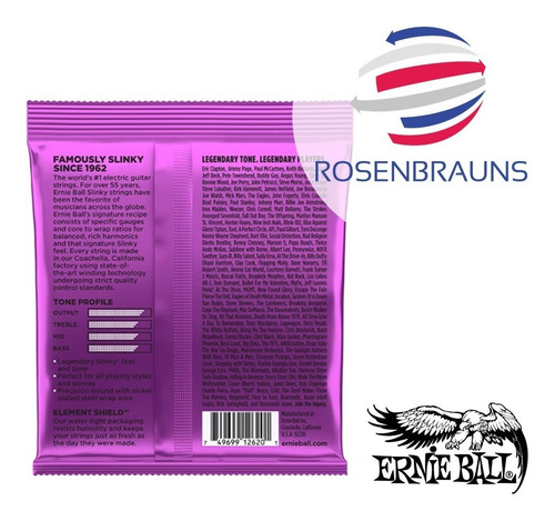 Imagen 2 de 6 de Set Cuerdas Ernie Ball 7 String Power Slinky 11-58