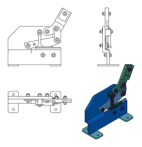 Imagen 4 de 4 de Planos Pdf Guillotina Manual De Planchas 1.5 Mm De Espesor
