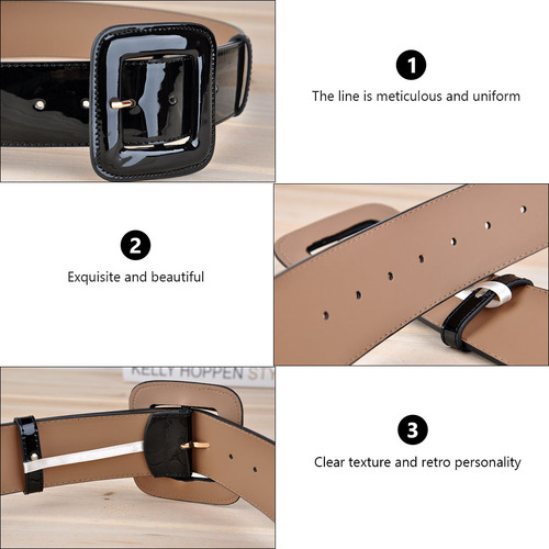 Belts Patent Leather Wide Girdle Belt
