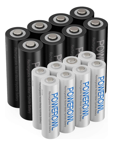 Bateras Recargables Aa Aaa, Powerowl, Pre-cargadas De Alta C