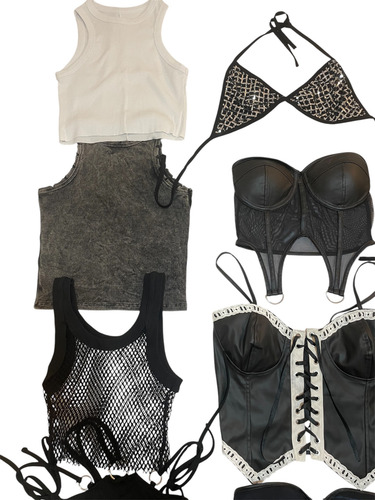 Lote De Ropa / Tops Salir Noche / Líquido Mayorista Revender Negro