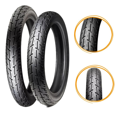 Par Pneus Factor 150 125 Ybr Flashtyre Para Uso C/ Câmara