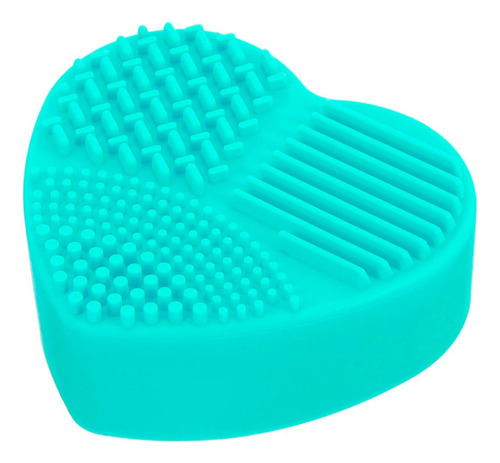 Limpia Brochas Maquillaje Estuche Esponja En Seco Formas Color Corazón Aqua