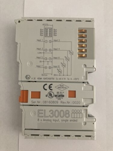 Beckhoff El3008 Analog Input 8 Chanel +/- 10v Wwx