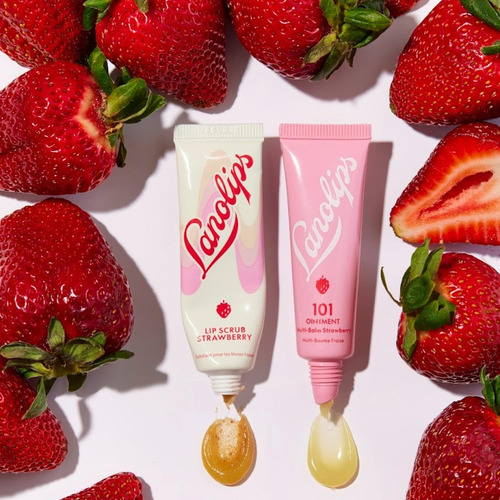 Lanolips Juego De Exfoliante Labial Y Bálsamo Labial De Fres