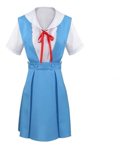 Neon Genesis Evangelion Eva Cosplay Uniforme Escolar+peluca