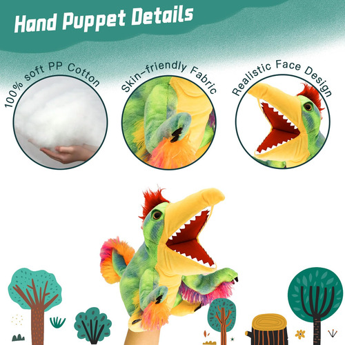 Marionetas De Mano Dinosaurio Caudipteryx Peluche Para Niños