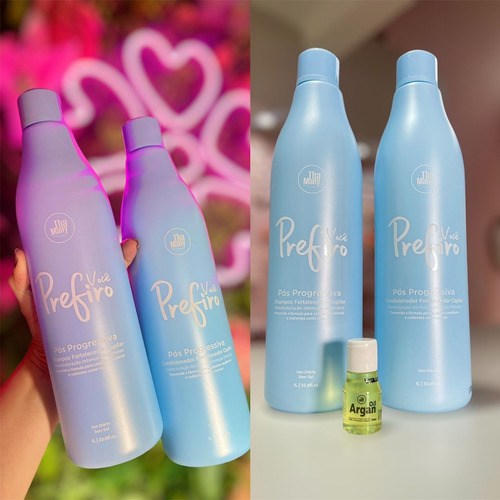 Kit Shampoo + Condicionador De 1l + Óleo De Argan Da Thamany