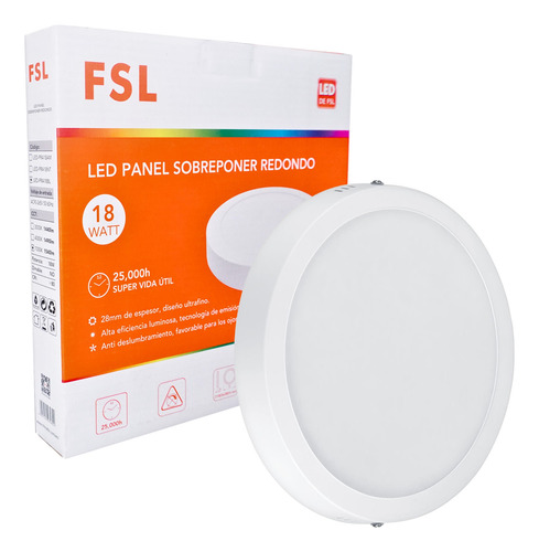 Panel Led Redondo Luz Blanco 18w Fsl