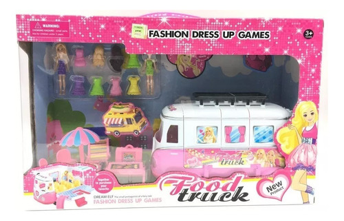 Combi Food Truck Beauty Fashion 2 Muñecas Picnic Tobogan