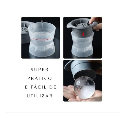Imagem 3 de 9 de Forma De Gelo Esfera Bola Silicone Grande Redonda Bar Whisky