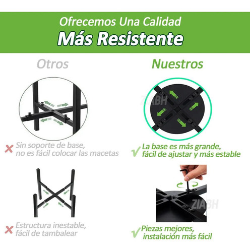 Soporte De Maceta Negro Simple De Hierro Con Base Para Macet