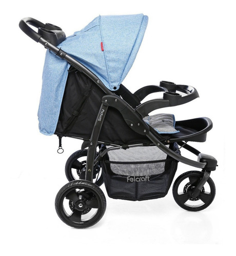Imagen 3 de 4 de Cochecito de 3 ruedas Felcraft Simply 5007 celeste con chasis color negro