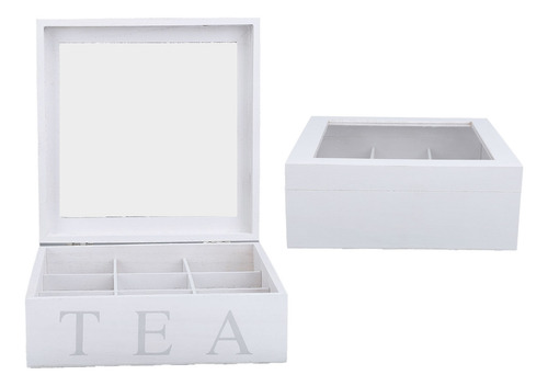 Organizador De Madera Para Té Con Ventana Superior De Acríli