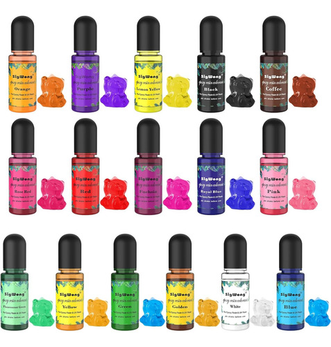 Pigmento De Resina Epoxi Colorante Líquido 16 Colores