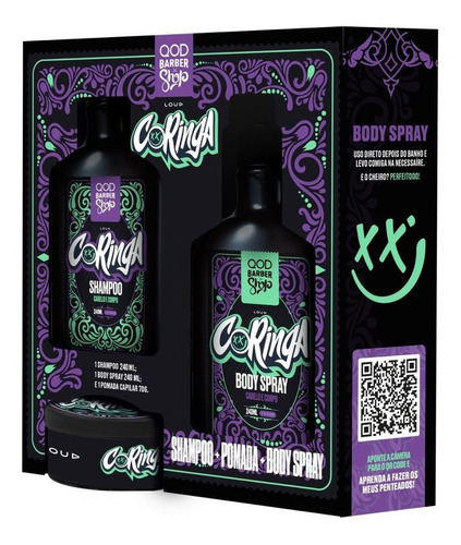 Imagem 2 de 6 de Qod Loud | Kit Coringa Shampoo + Pomada Capilar + Body Spray