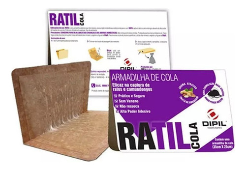 Armadilha Ratil Cola Pega Ratos E Camundongos Kit C/ 5 Unid