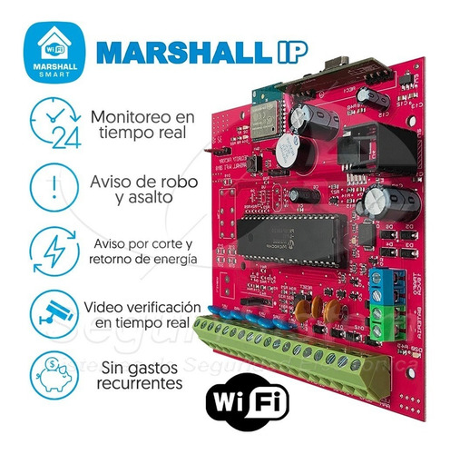 Kit Alarma Domiciliaria Casa Marshall Wifi Ip Internet App Celular Sirenas Sensor Inalámbrico Garantía