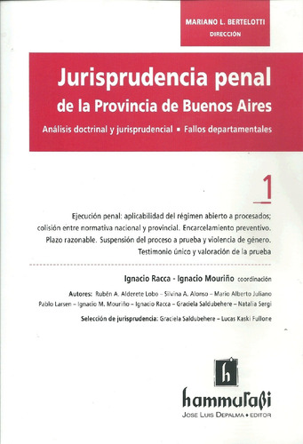 Jurisprudencia Penal De La Provincia De Buenos Aires. 1 - Be