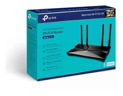 Imagen 9 de 9 de Router, Wmm Tp-link Archer Ax10 V2.0 Negro 220v