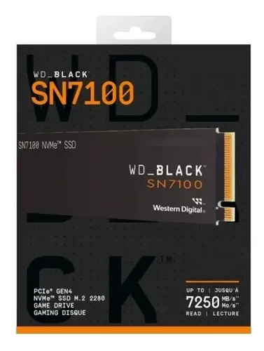 Ssd M.2 2tb Wd Black Sn7100 Pcie Gen4 Nvme Leitura 7250mb/s