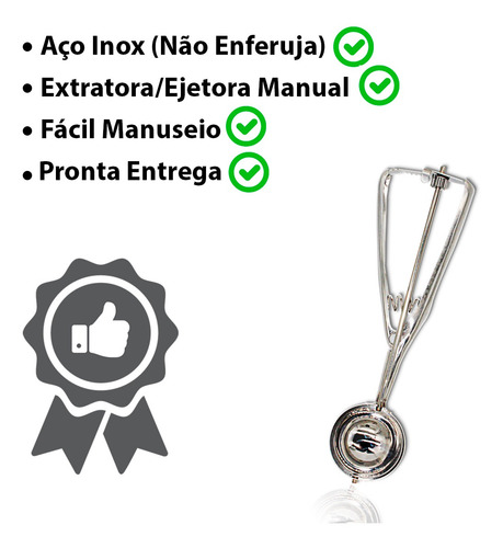 Imagem 6 de 7 de Concha Medir Brigadeiro Docinho Sorvete Inox C/ejetor Medio
