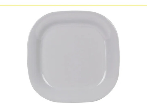 10 Platos Cuadrados 25 Cm Melamina Reforzada Blanco