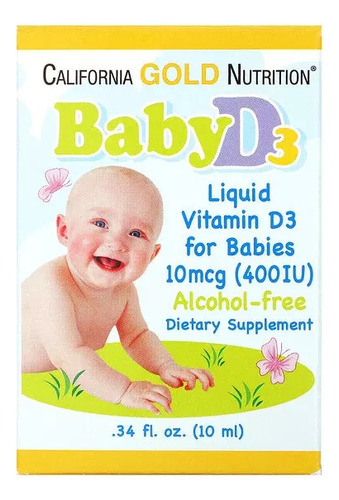 Baby D3 Para Bebes Vitamina D3 Liquida 10mcg (400iu) 10ml