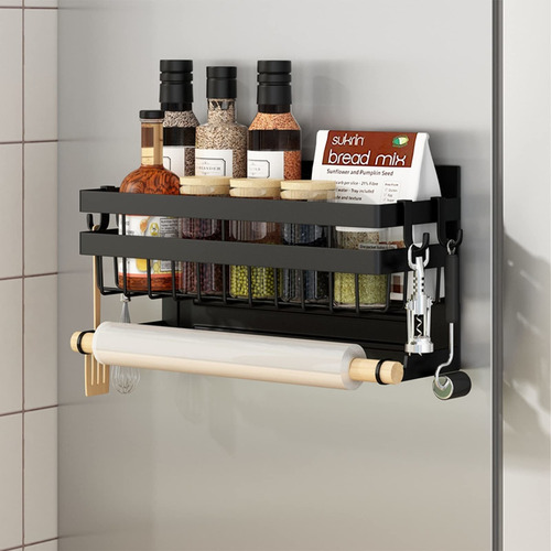 Gzhxhmy Magnetic Spice Rack Organizer, Space Saver For Refri