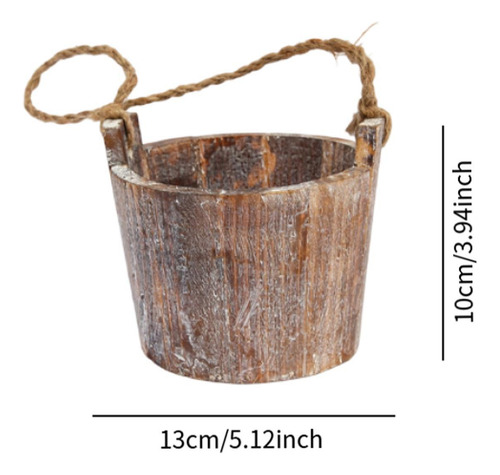 Maceta De Madera, Diseño Vintage, Redonda, Tipo Barril,