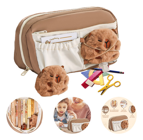 Estuche Infantil Capybara Multicapa Con Compartimentos