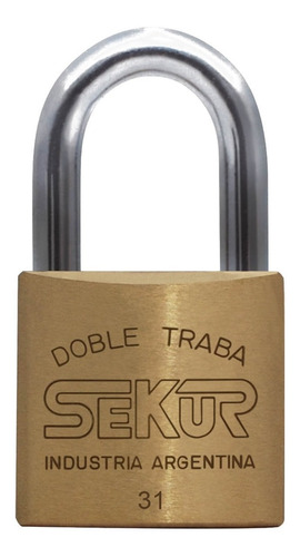 Candado Sekur 31 Mm Standard Doble Traba A Bolillas Acero Fs