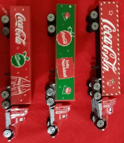 Camioncitos Coca Cola 3 Trailer Y Accesorios Navidad (Usado)
