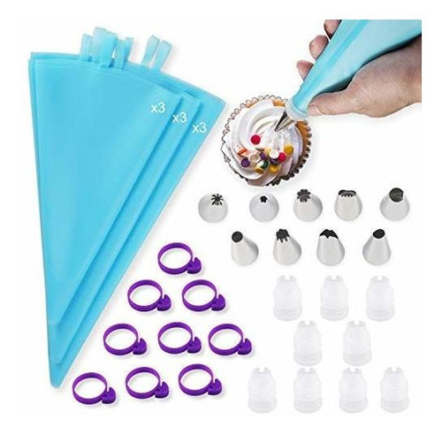 Piping Bags Pastry Bags 36pcs Reusable Piping Bags And Tips 