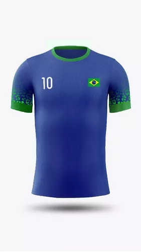 Camiseta Camisa 10786 Bandeira Brasil Verde Azul Amarelo