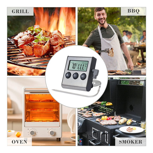 Termómetro Digital De Cocina Con Sonda Larga De Temperatura