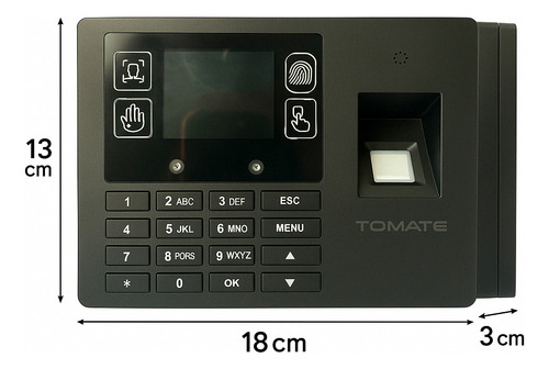 Controle De Ponto Digital Facial Biometria Tomate Cor Preto 127/220v