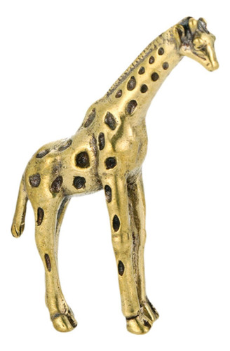 Estatua De Jirafa Té Figura Mascota Adorno Latón Estatua