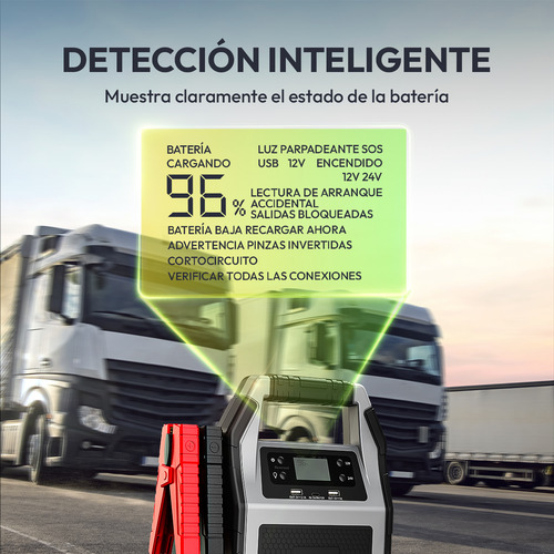 Arrancador Automático Portátil Con Batería 6000a, 12 V/24 V,