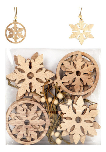 2 X 10 Uds Árbol De Navidad Colgante Hueco De Madera