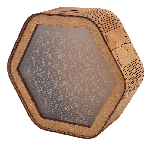 Tarro De Madera Para Ahorrar Dinero En Forma De Hexágono Exq