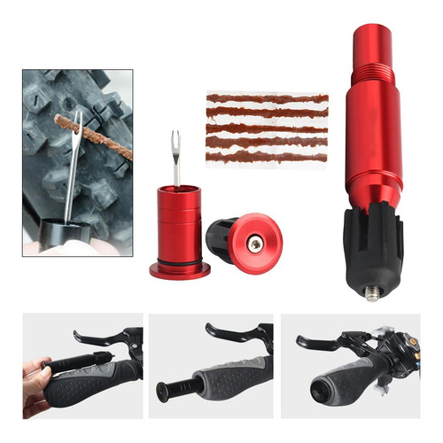 Kit De Parches Selladores De Neumáticos De Bicicleta Rojo