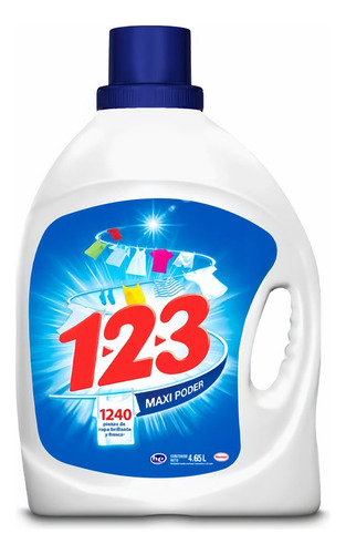 Detergente Líquido 123 Fresca Blancura 4.65 L