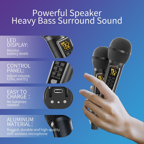 Amplificado Audio Subwoofer Bocina Microfono Bluetooth