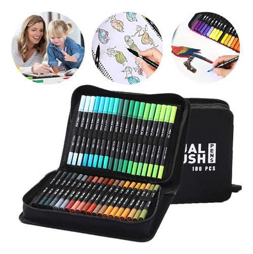100pcs Double-headed Marker Art Line Pen Painting Set