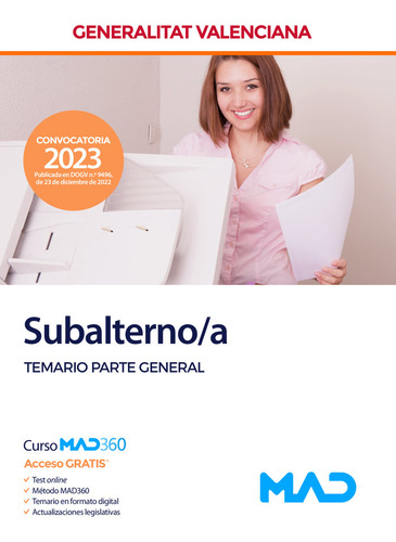 Subalterno/a Generalitat Valenciana Temario Parte General -