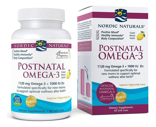 Omega 3 Para Posparto, 60 Soft, Nordic Naturals,