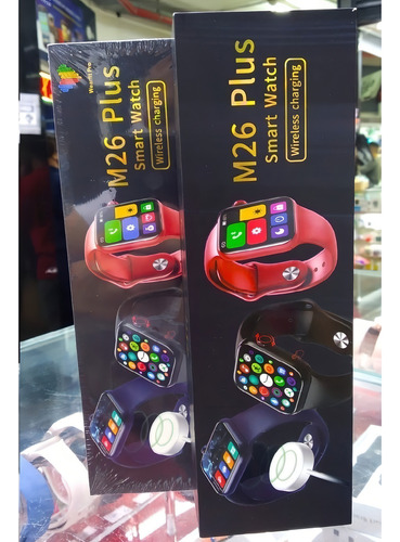 Cargador de inducción Smartwatch Watch M26 Plus de 44 mm con funda azul