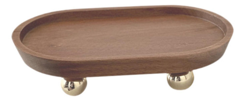 Bandeja De Madera Para Servir, Pedestal De 12x20x5cm Marrón
